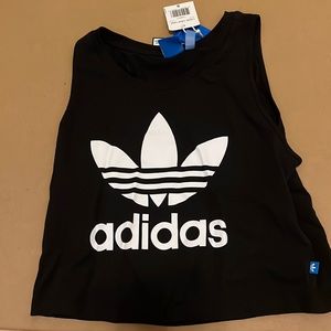 Black and White Adidas Crop Top